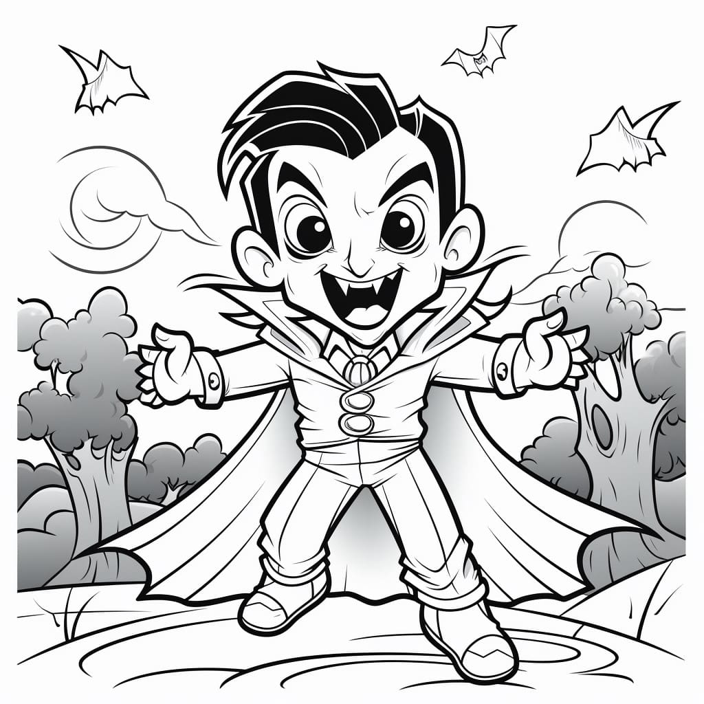 Dracula Halloween Ausmalbild